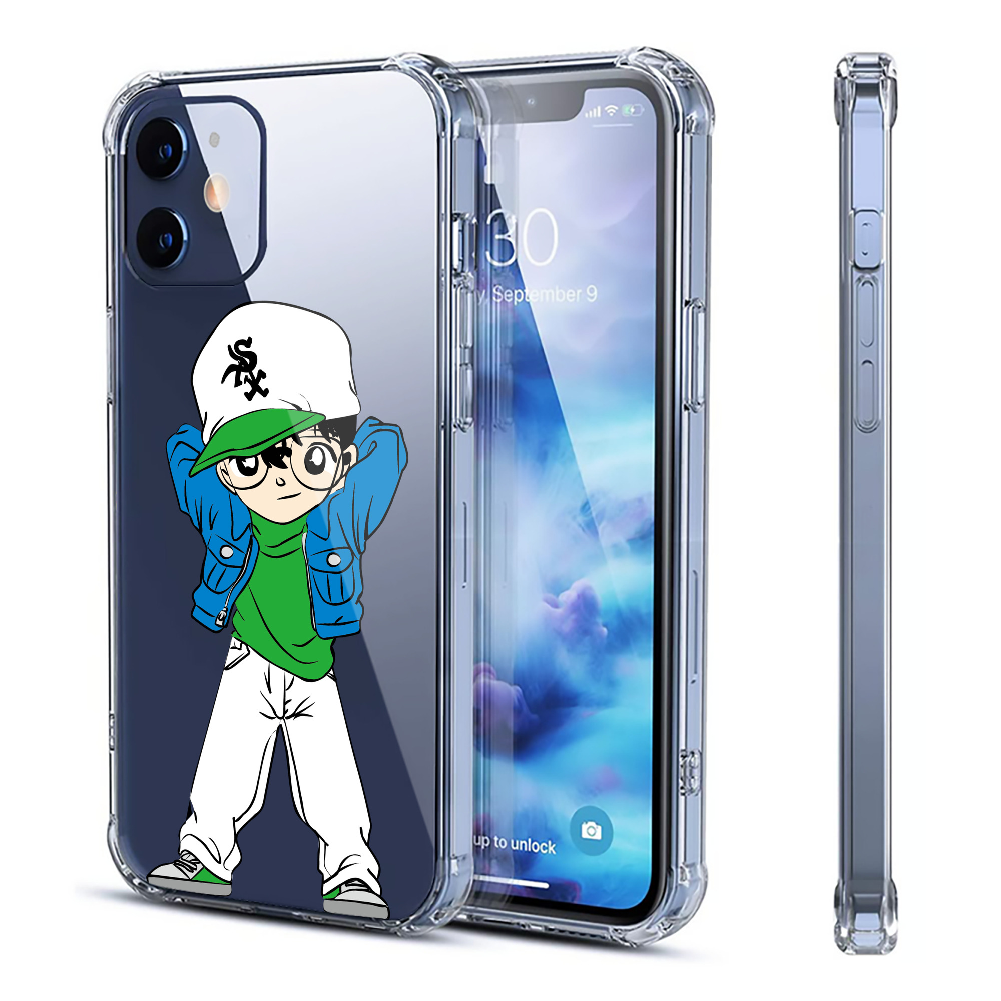 （画像用） 名探偵コナン 江戸川 コナン Detective Conan Conan Edogawa 【iPhone 12シリーズ対応】透明スマホケース（クリアソフトケース）